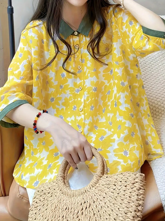 Russell-Loose-fitting folded-neck shirt